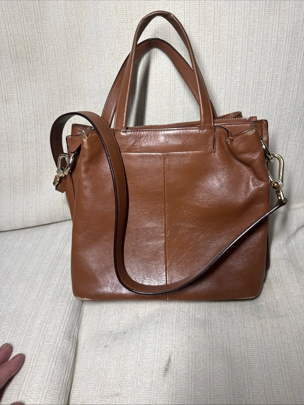 Cole Haan Leather Bucket Bag Grand Series (British Tan Color) Grand Series